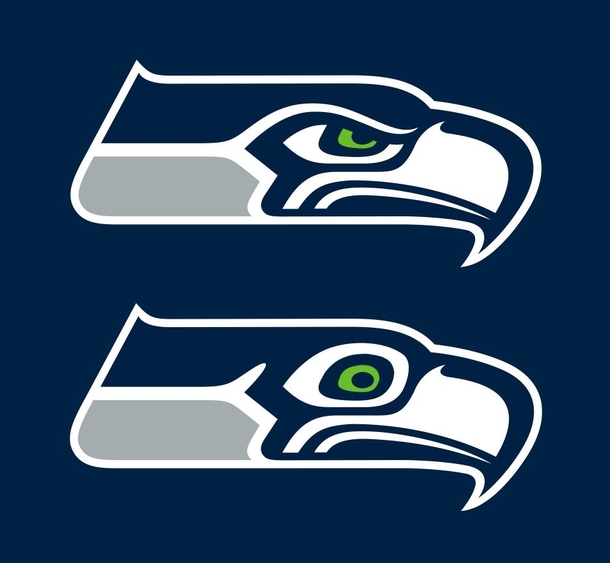 The Seattle Seahawks Logo without eyebrows