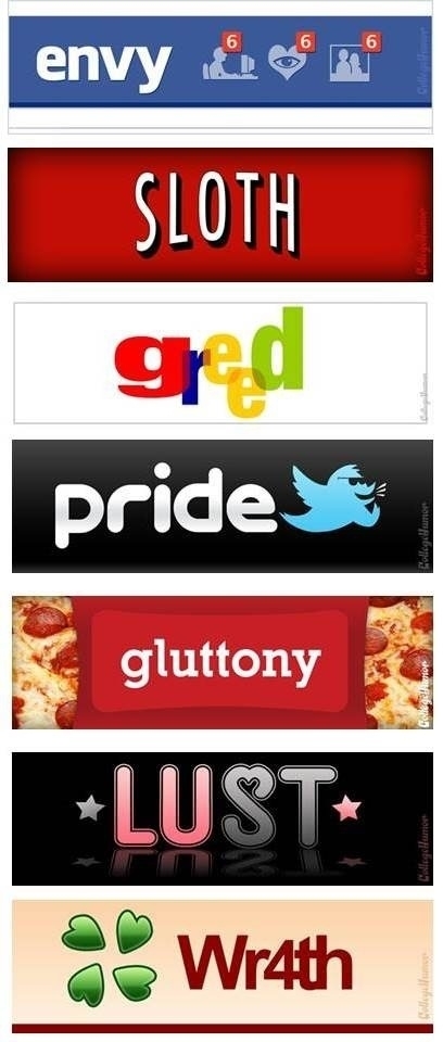 The seven sins as websites