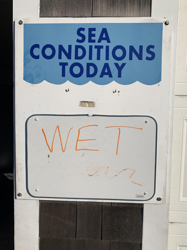 The sign at the ferry today
