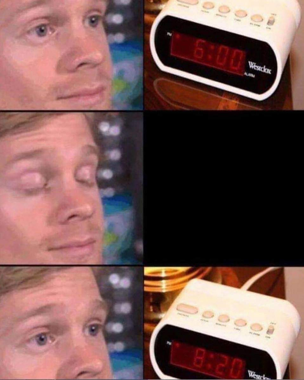 The snooze button on a work day
