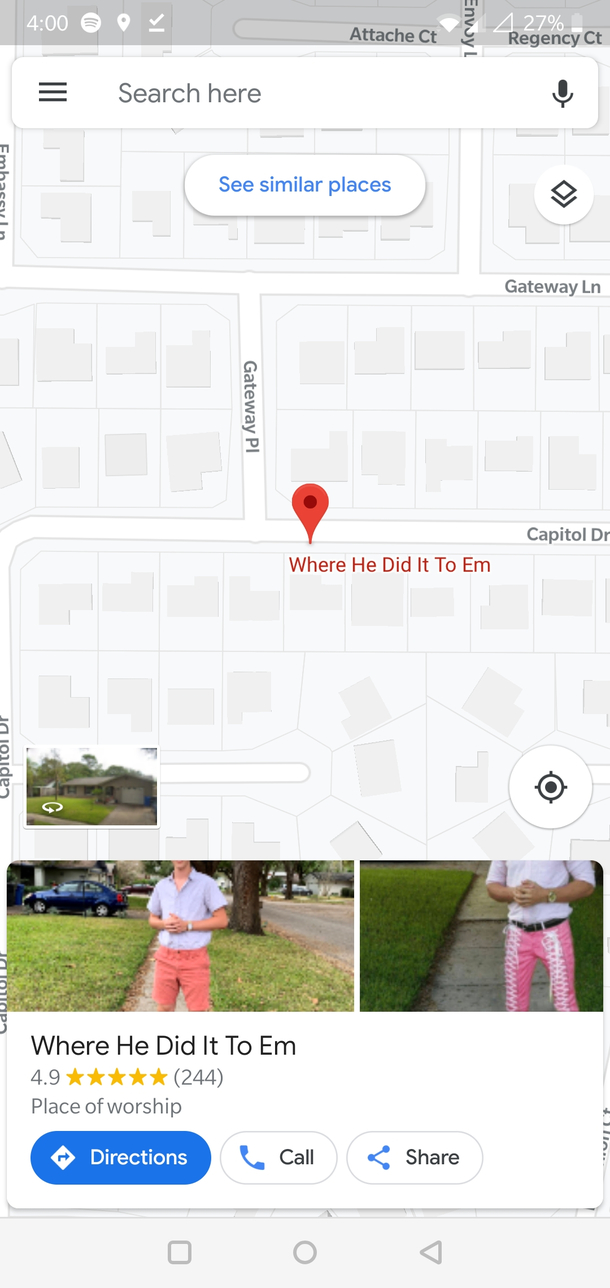 The spot where the You know I had to do it to em photo was taken is now on Google Maps