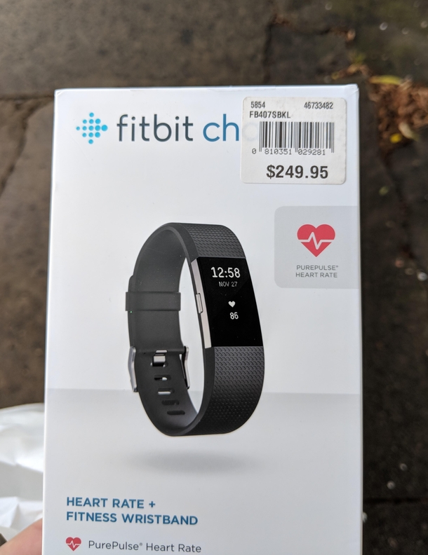 The sticker placement on this Fitbit