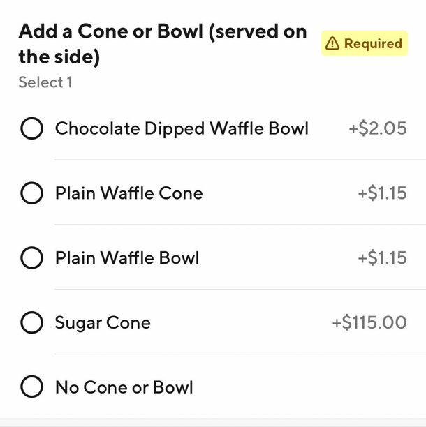 The sugar cone inflation has gotten ridiculous