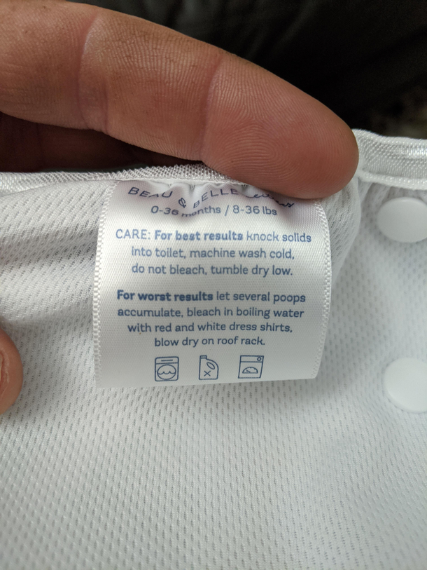 The tag on my sons swim bottoms