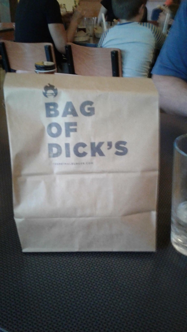 The takeout bag from Dicks Primal Burger in Portland OR