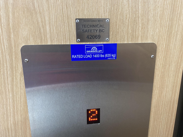 The technical safety number of the elevator at my office Nice