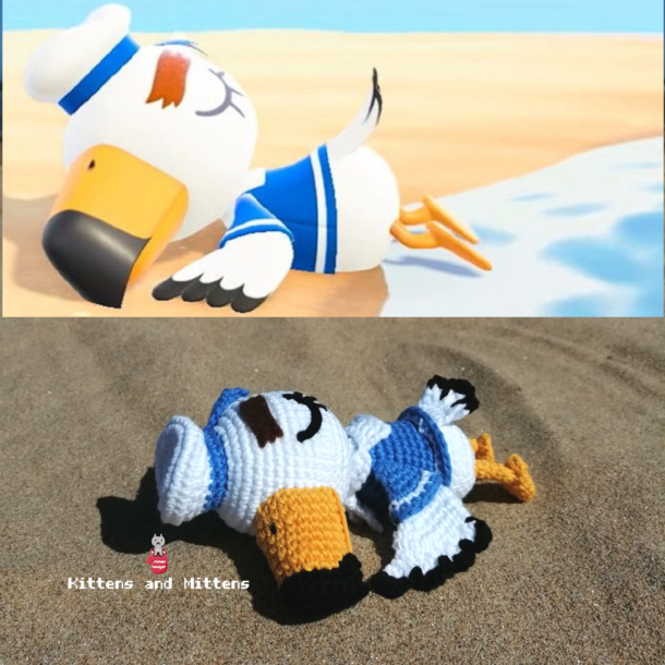 The toy I crocheted compared to the image I used as reference 