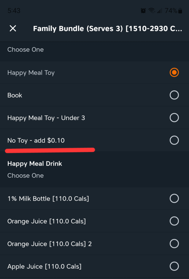 The toys are so cheap they charge you to NOT take them