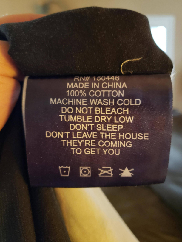 The washing instructions for my new pillowcase