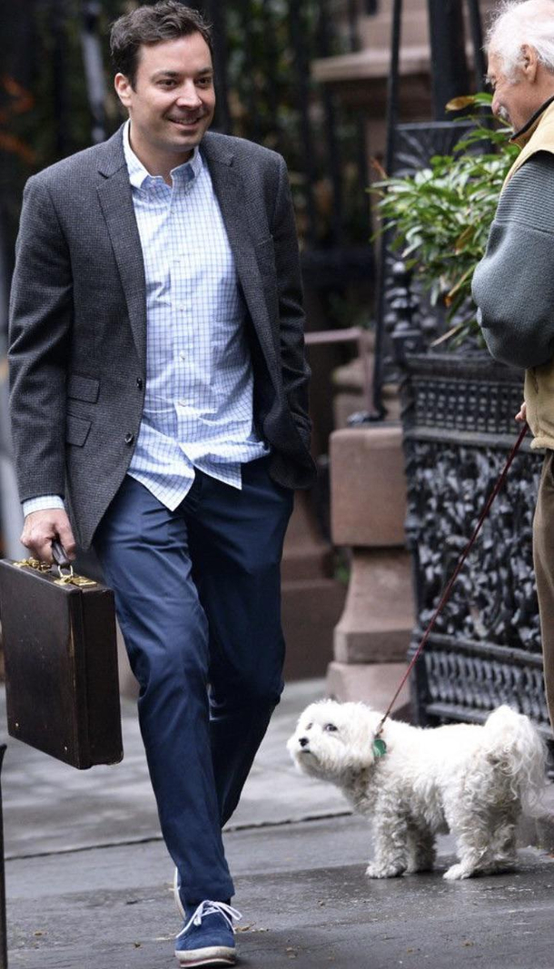 The way this dog is looking at Jimmy Fallon They got beef