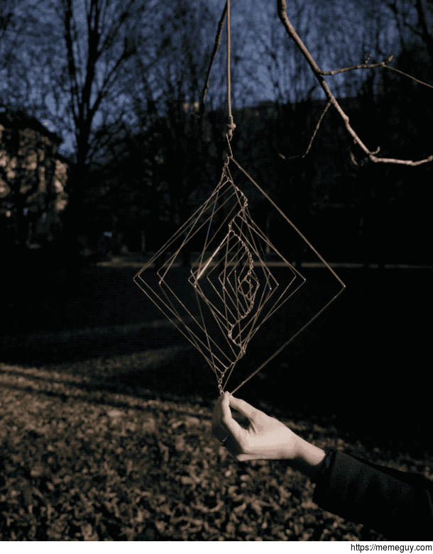 The way this sculpture in my backyard spins