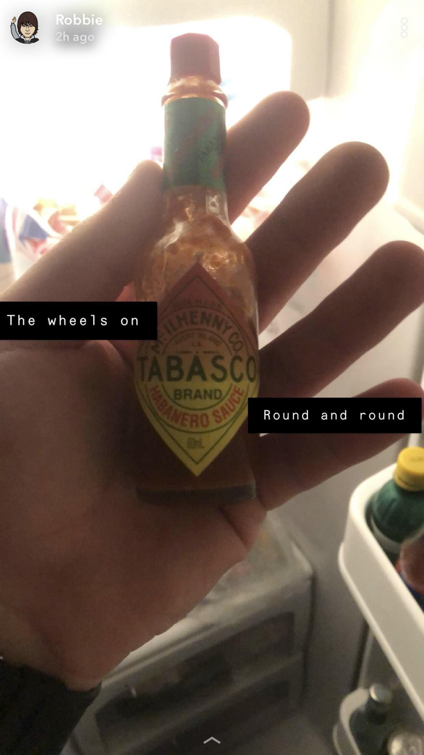 The wheels on Tabasco 