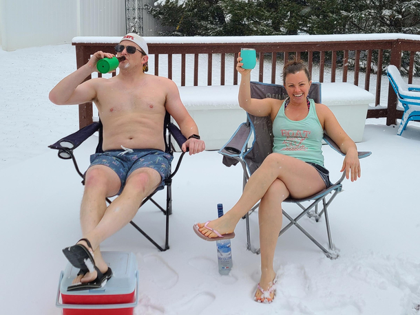 The wife and I enjoying the balmy MD weather