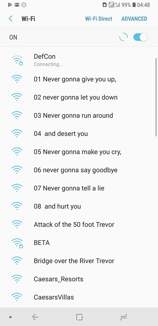 The WiFi at Defcon right now