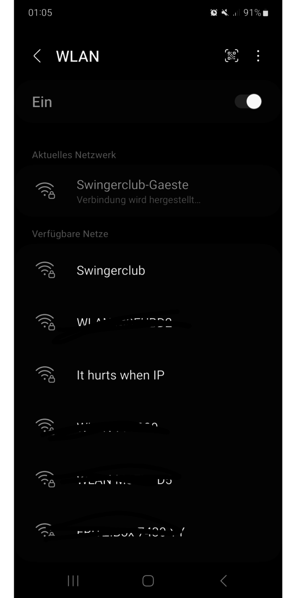The WIFI names around my mothers apartment