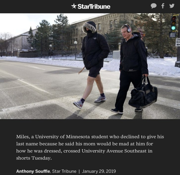 The wind chill in Minneapolis is currently -F