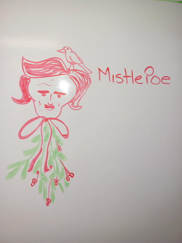 The work whiteboard needed a little holiday spirit