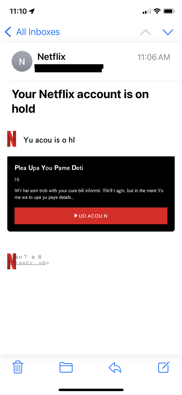 The worst Spam I have gotten in a while they did not even try