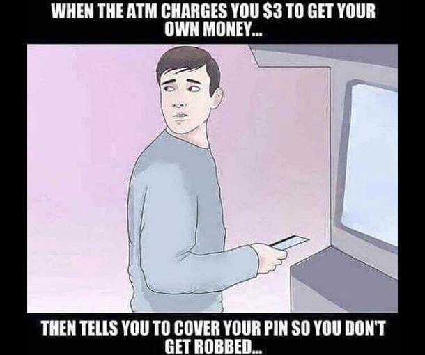 Their pens were bound to their table for people not to steal While our money was in their bank