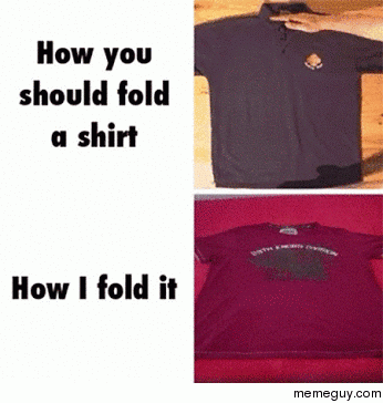 There are several different ways to fold a shirt