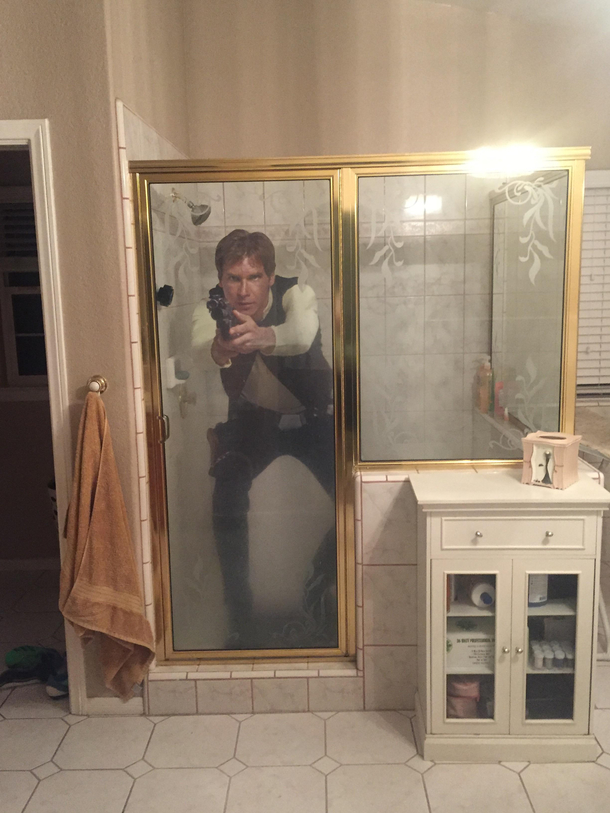 There are some advantages to being married for  years Like you can scare your wife with the cardboard figure you found buried in the garage that she bought you five years ago