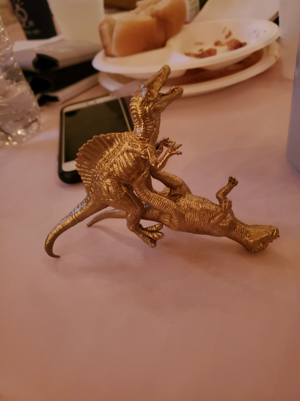 There are you dinosaurs at my table at this wedding
