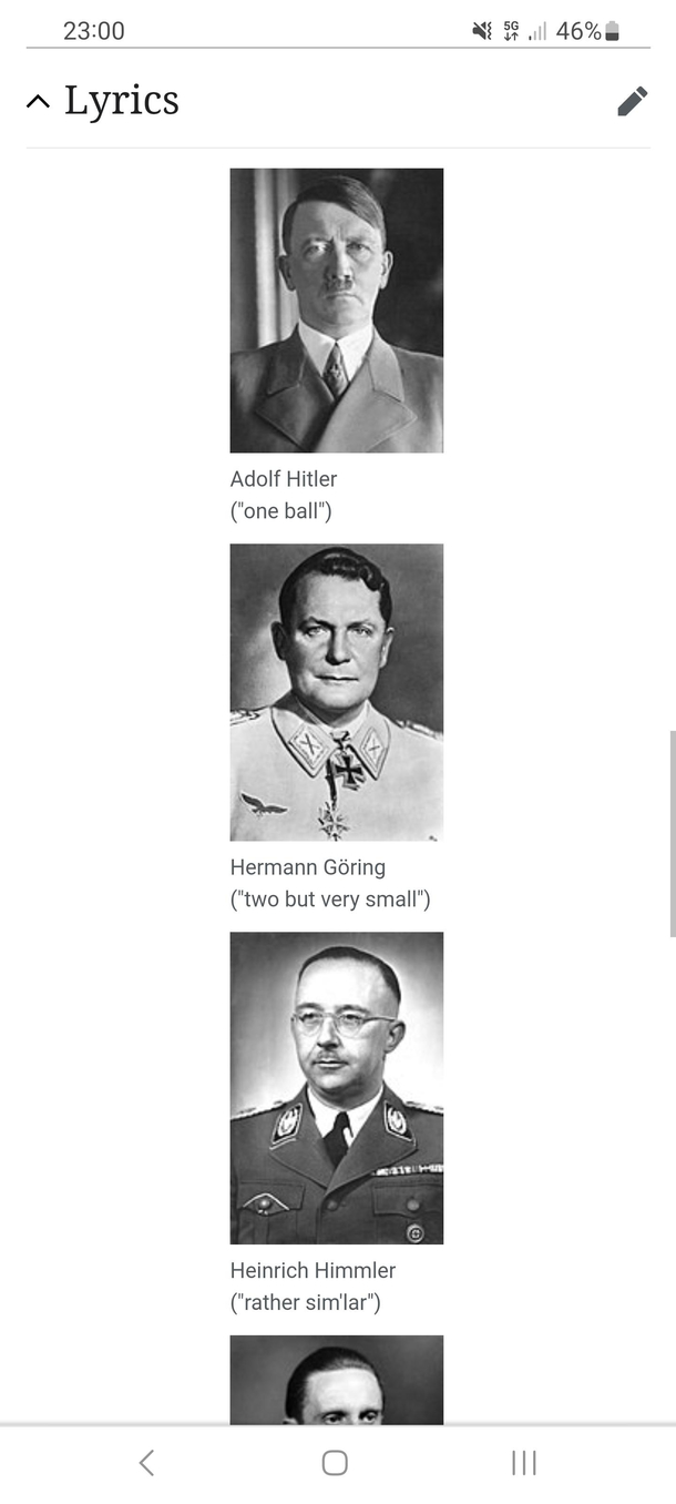 There is an entire Wikipedia page dedicated to the song Hitler has only got one ball