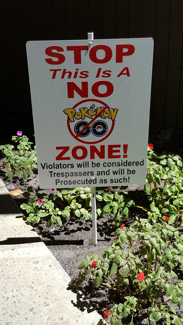 There were a bunch of kids and nerds near a restaurant so the owner put this to keep them away