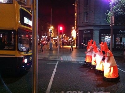 There were serious traffic problems in Dublin on Halloween night due to roadworks