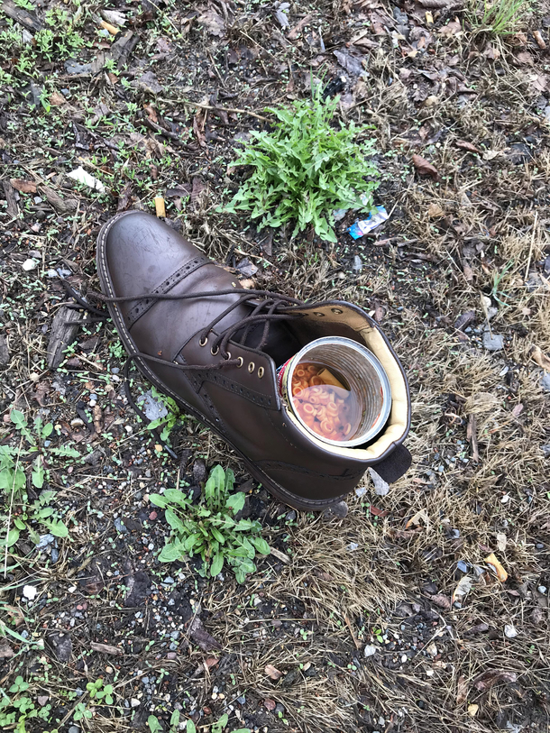 Theres always a lot of trash around my apartment but I would love to know the events that led up to this