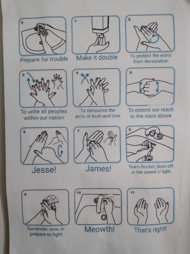These are the instructions how to wash your hands in my school