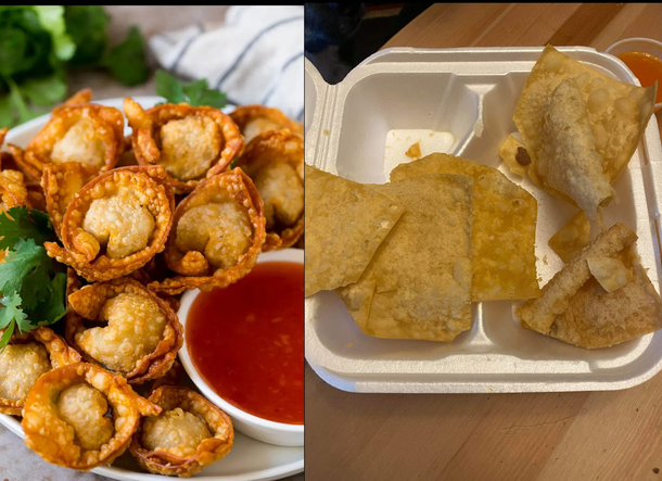 These fried wontons I ordered from a local Chinese restaurant