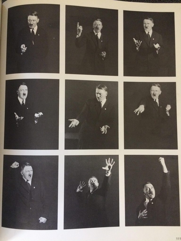 These Hitler photos in my history book look like promotional shots for a shitty magician