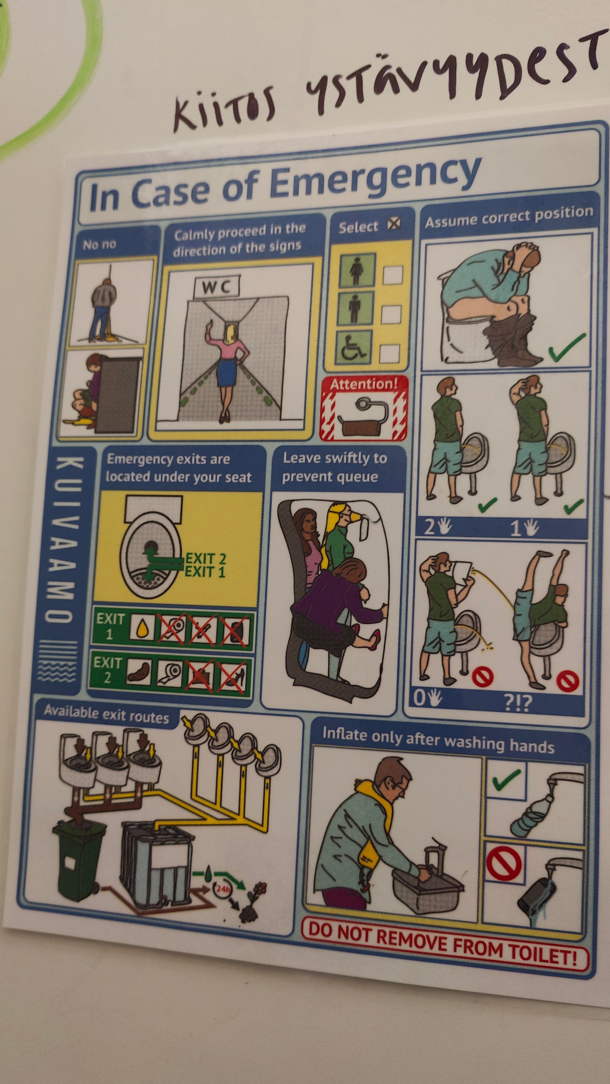 These instructions in the composting toilets of a local skateparkevent centre