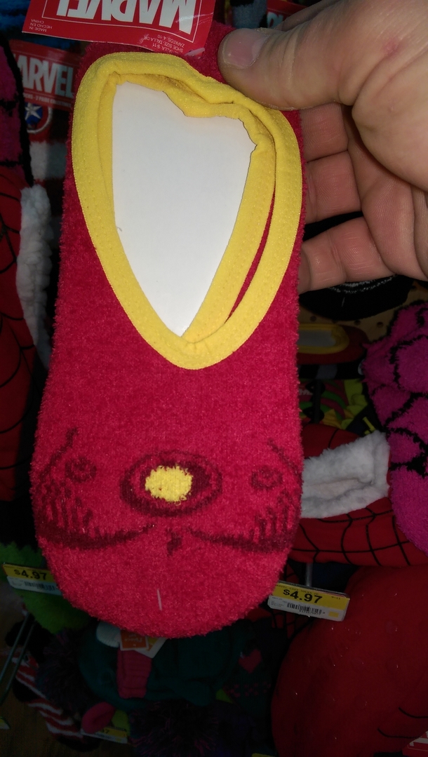 These Iron Man socks have tits on them