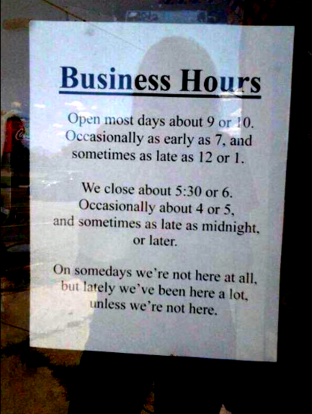 These Italian business hours