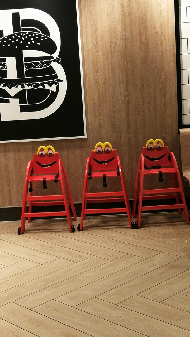 These Macdonalds childrens chairs look like theyre in for a feast