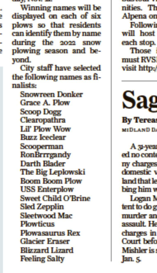 These names for snowplows