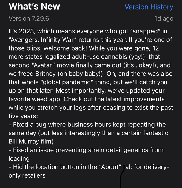 These of the kind of update notes every company should have