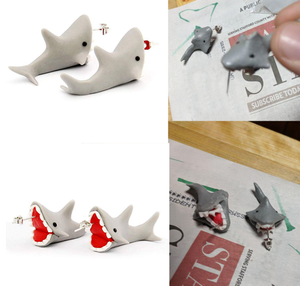 These shark earrings I bought for a friend for christmas