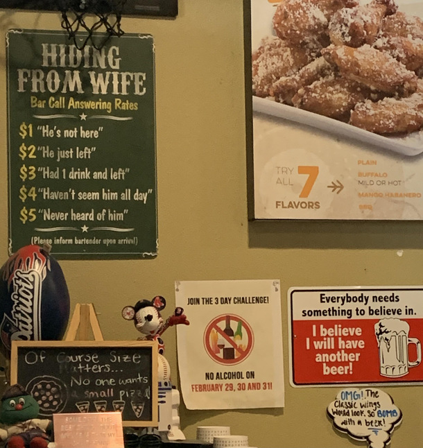 These signs at the Round Table near me gave me a good chuckle