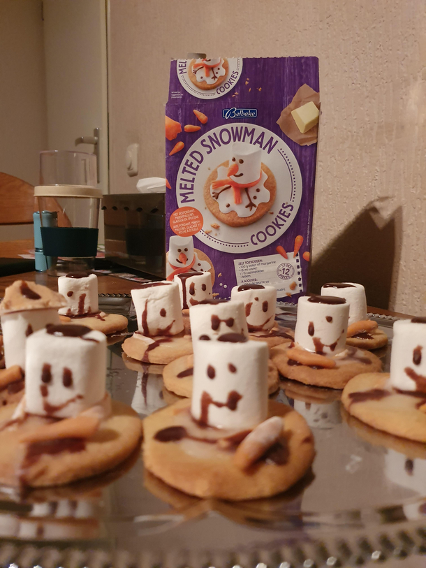 These snowman cookies my girlfriend made