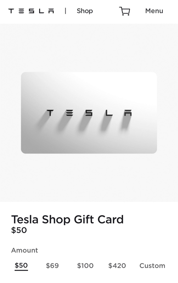 These Tesla gift card prices