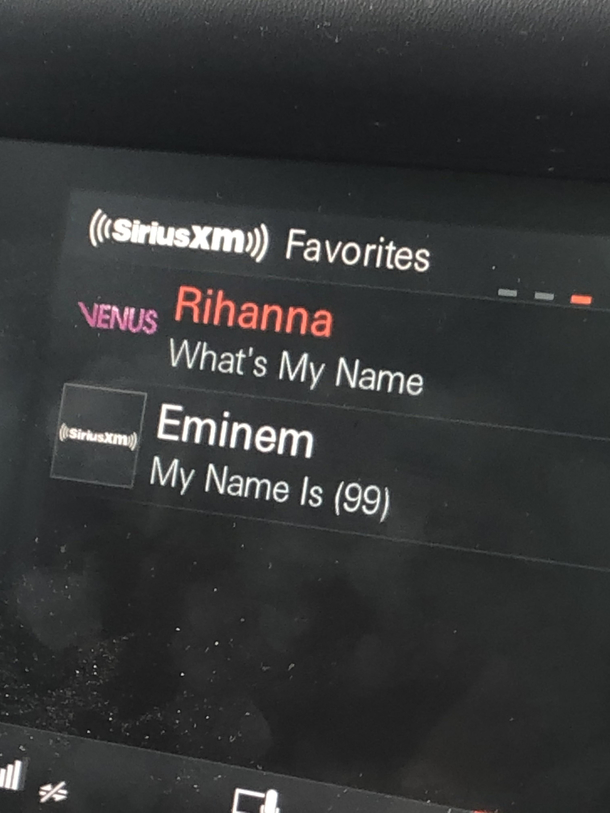 These two songs appeared together on my car radio