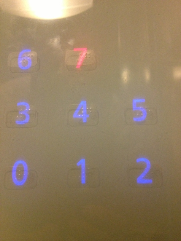 They put the Braille in this elevator over the top of the touch sensitive buttons