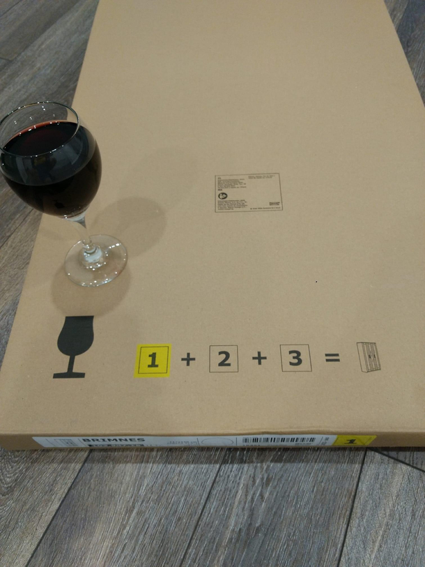 They recommended you have three glasses of wine and it assembles itself Working on the first glass now