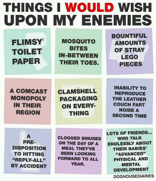 Things I would wish upon my enemies