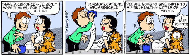 Thirty years ago on this date Jon Arbuckle drank dog semen