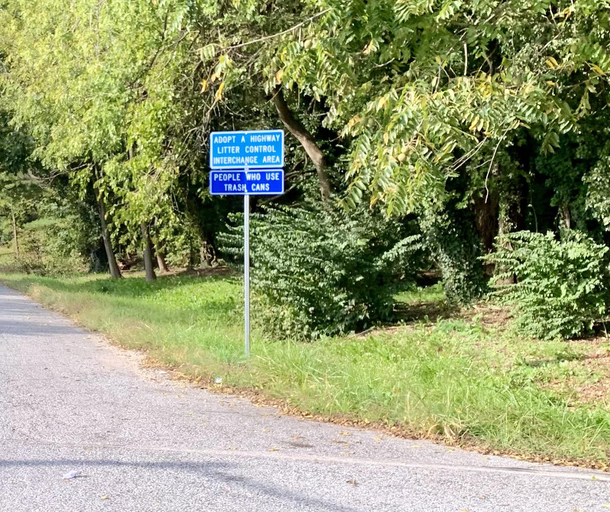 This adopt-a-highway sponsor