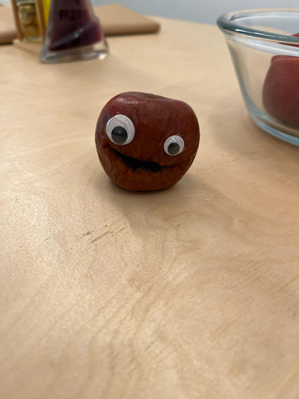 This apple has seen stuff